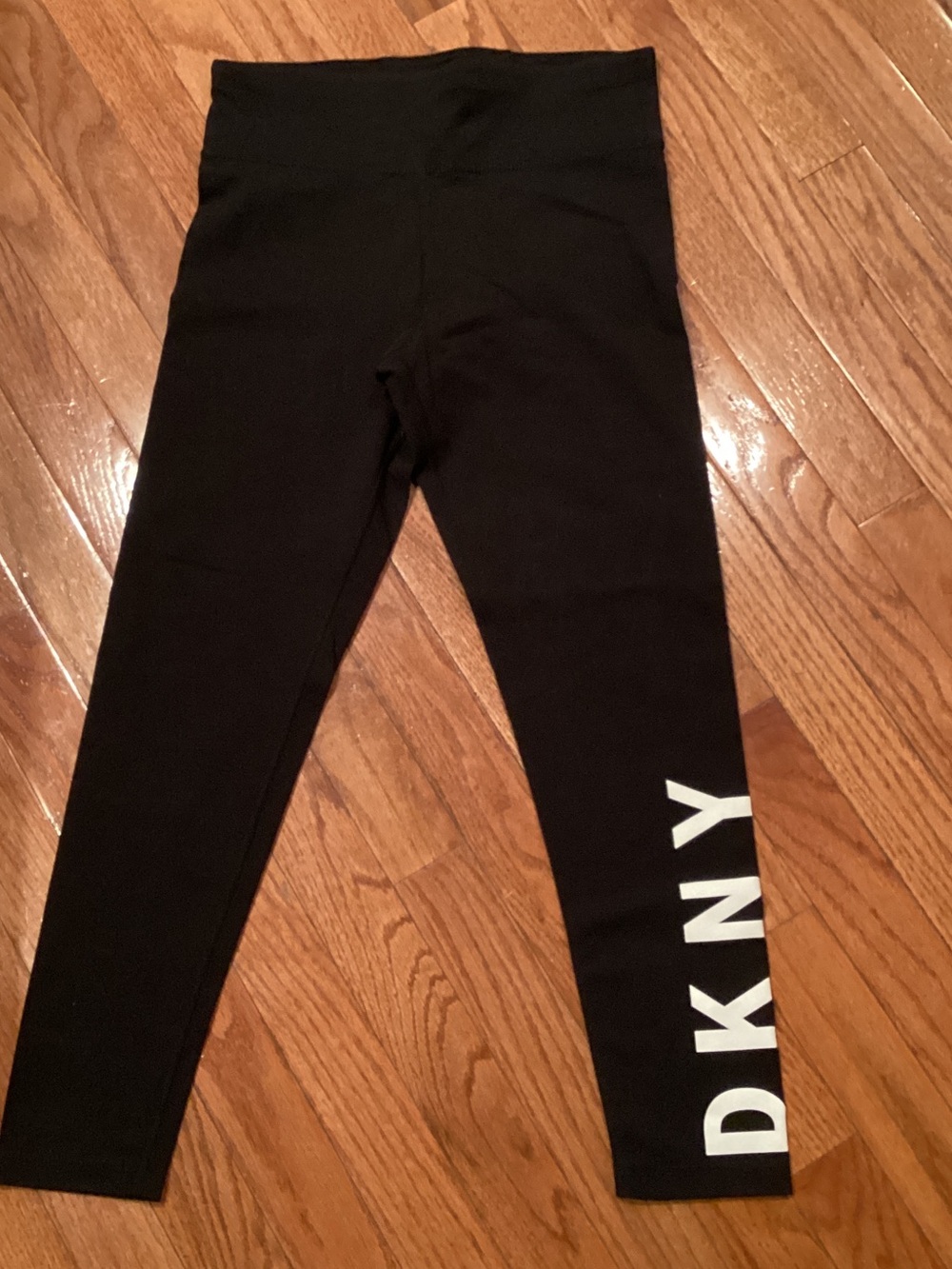 DKNY Black Leggings with White Side Logo